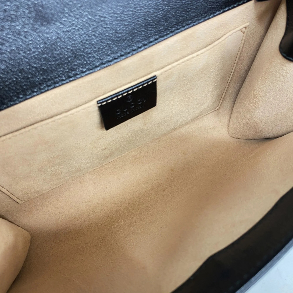 GUCCI Authentic Black Leather Shoulder Bag - Picture 4 of 11